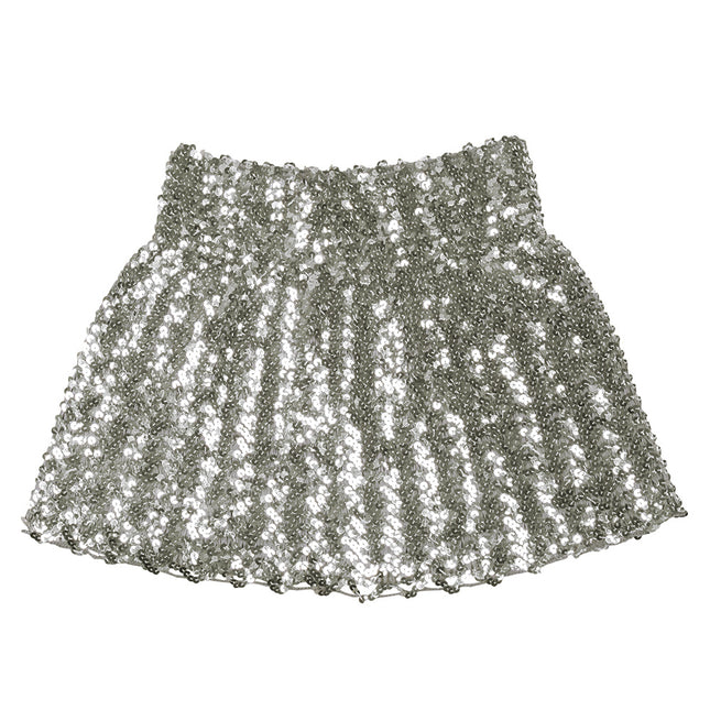 Minigonna Paillettes Argento M