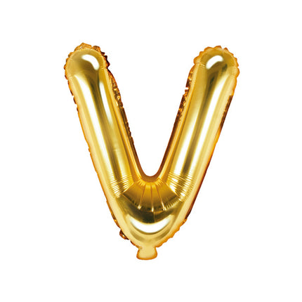 Palloncino in foil Lettera V Oro Vuoto 35cm