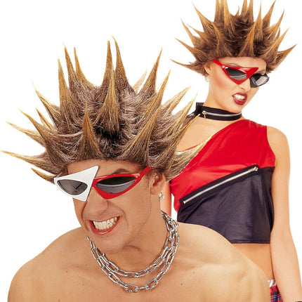 Parrucca marrone bionda Punk