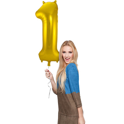 Palloncino Foil Figura 1 Oro Metallizzato XL 86cm vuoto