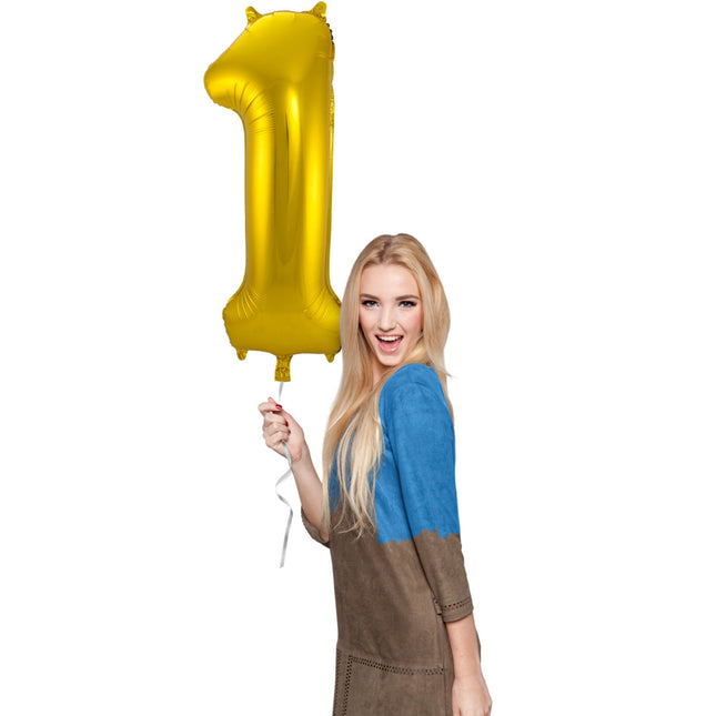 Palloncino Foil Figura 1 Oro Metallizzato XL 86cm vuoto