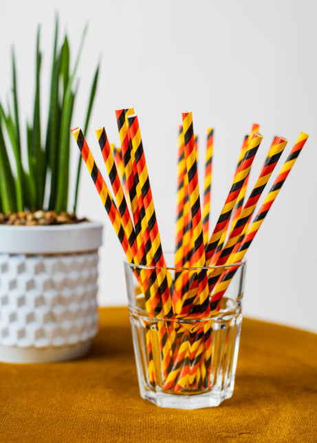Cannucce di cartone nero rosso giallo 20pz