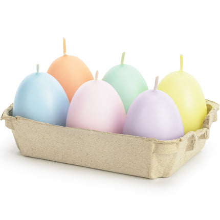 Candele Uova di Pasqua 7cm 6pz