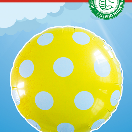 Palloncino ad elio a pois giallo 45 cm vuoto