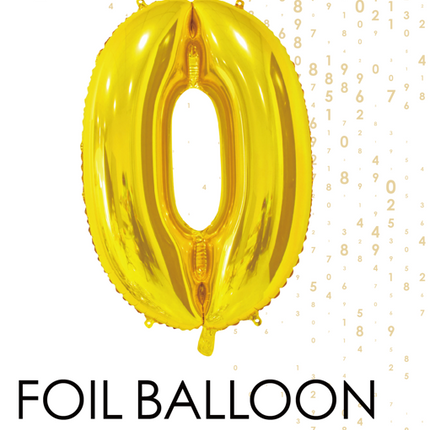 Pallone in foil Figura 0 Oro 66cm