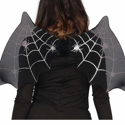 Pipistrello nero con ali di Halloween 60 cm