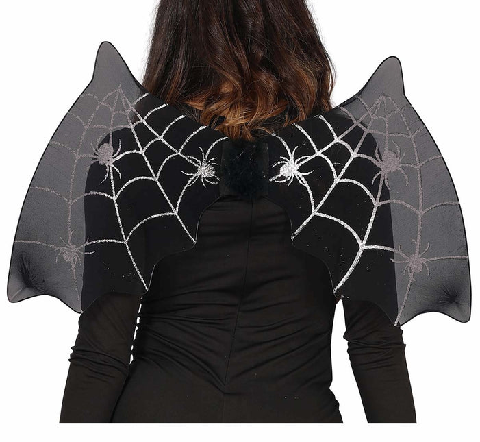 Pipistrello nero con ali di Halloween 60 cm