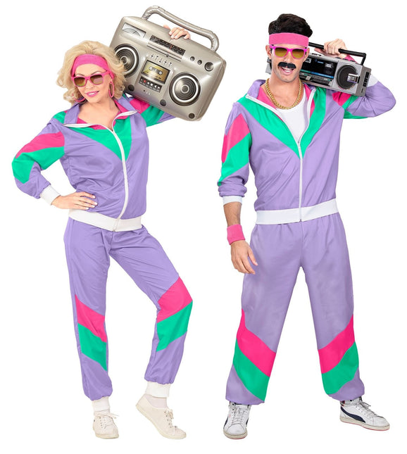 Tuta da ginnastica Neon 80S Lilla difettoso