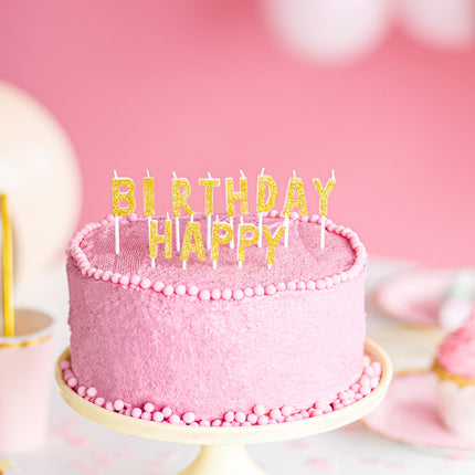 Candele Buon Compleanno Oro 2,5 cm 13 pezzi