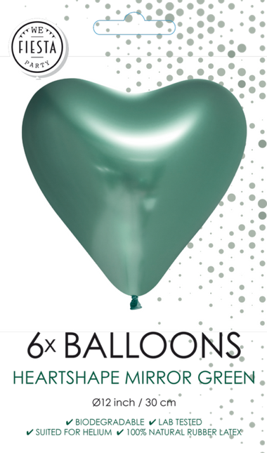 Palloncini Cuore Verde 30cm 6pz