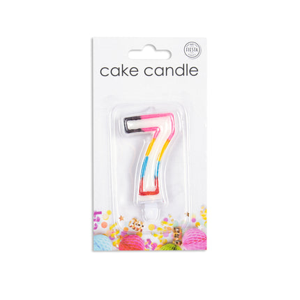 Candela 7 anni colorata 7 cm