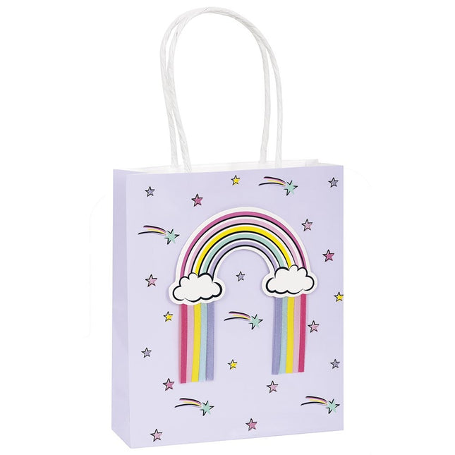 Sacchetti party lilla arcobaleno 3 pezzi