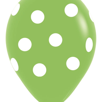 Palloncini Bianchi a Pois Mix 30cm 25pz