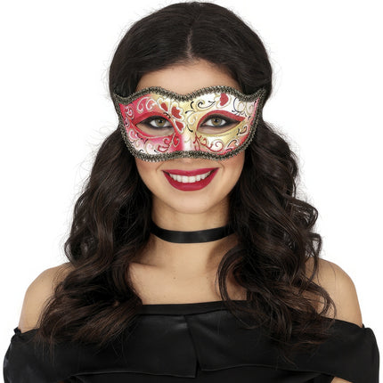 Maschera occhi veneziana oro rosa