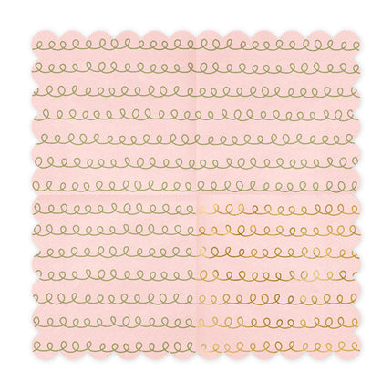 Tovaglioli rosa con motivo oro 32cm 20pz