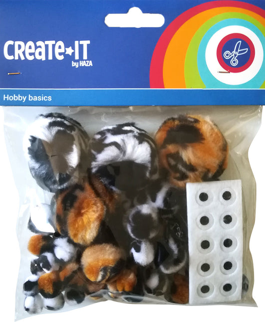 Pompom Animali Mix + Occhi 75pz