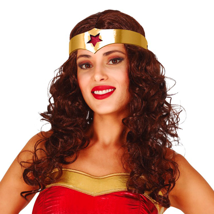 Fascia per capelli con parrucca da supereroina