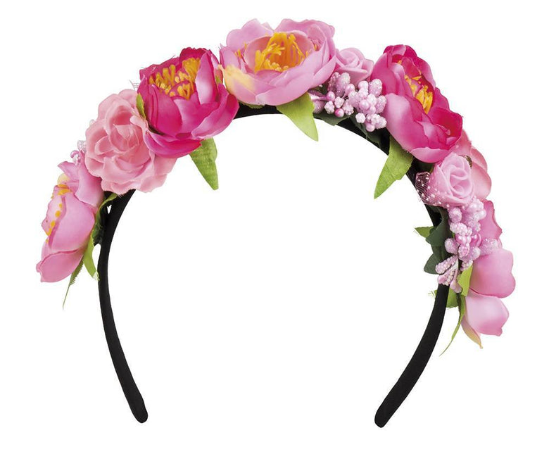 Cerchietto floreale Rosa Diadema
