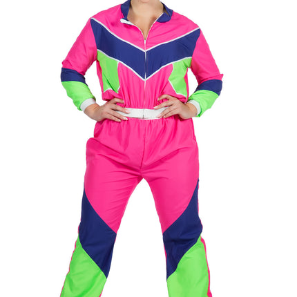 Tuta da ginnastica anni '80 Neon Donna