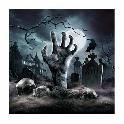 Tovaglioli del cimitero di Halloween 33 cm 12 pezzi