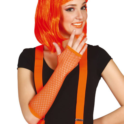 Guanto a rete arancione neon