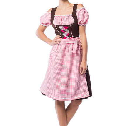Abito Dirndl Oktoberfest Lungo Rosa