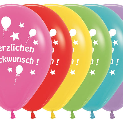 Palloncini Herzlichen Gluckwunsch Mix 30cm 12pz