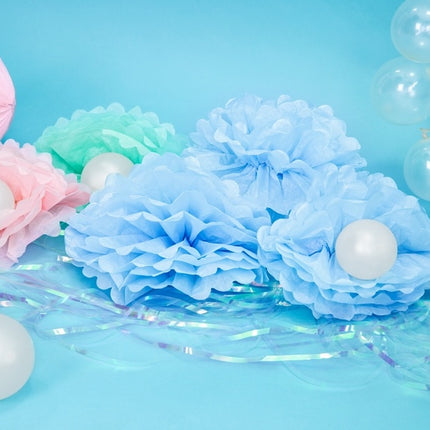 Pompon azzurro 25 cm