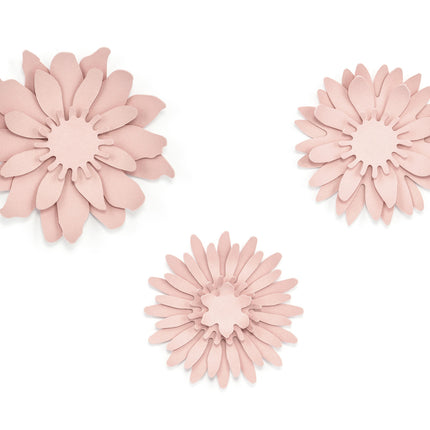 Fiori di carta rosa pastello 3 pezzi