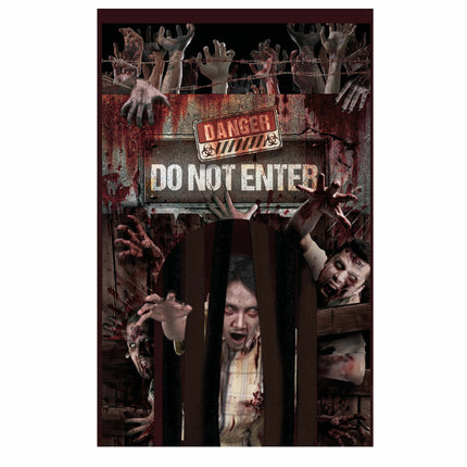 Tenda per porta di Halloween Non entrare 2,45 m