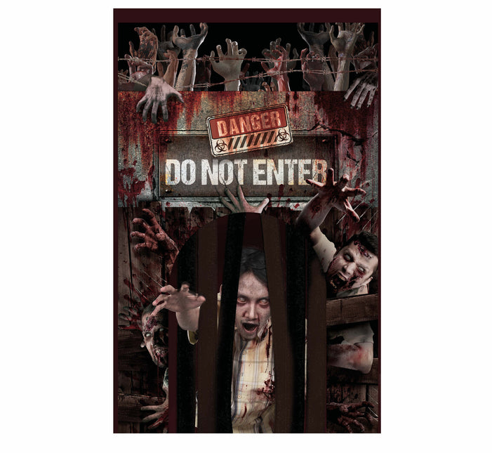 Tenda per porta di Halloween Non entrare 2,45 m