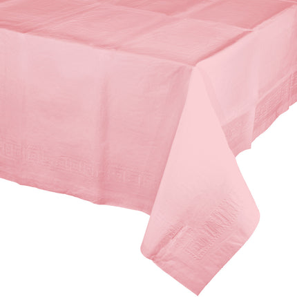 Tovaglia rosa chiaro in plastica 2,74m