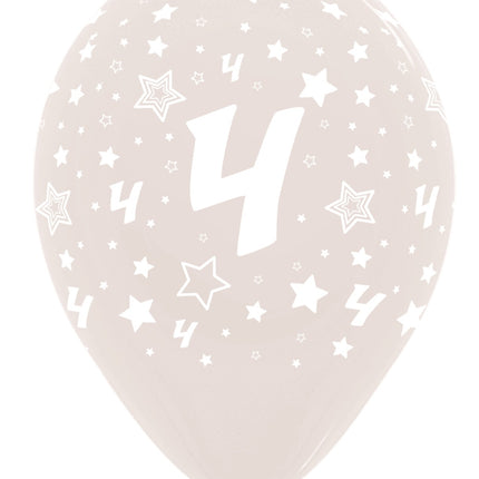 Palloncini Numero 4 Crystal Clear 30cm 25pz