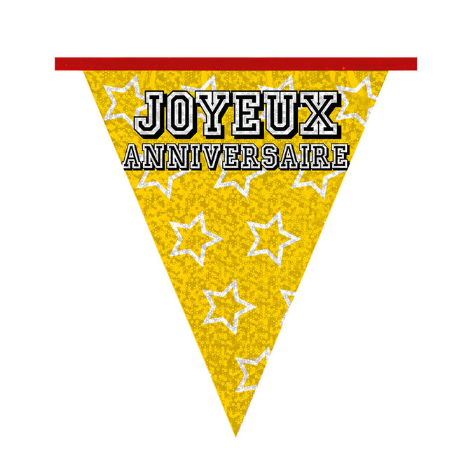 Ghirlanda Joyeux Anniversaire colorata 8m