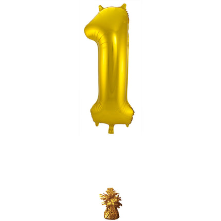 Palloncino Foil Figura 1 Oro Metallizzato XL 86cm vuoto