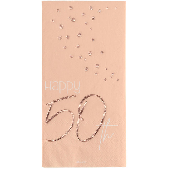 Tovaglioli 50 anni oro rosa 33cm 10pz