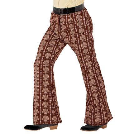 Pantaloni Disco 70S Marrone Uomo Old School