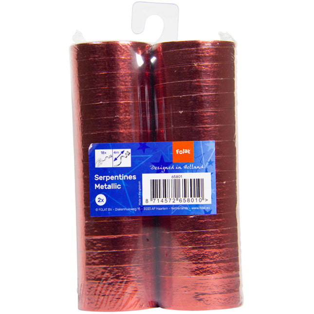 Serpentine rosse metallizzate 4m 18 anelli 2pz