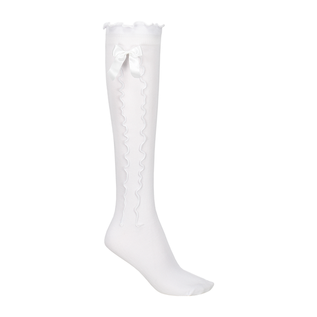 Calze Oktoberfest bianche da donna con fiocco