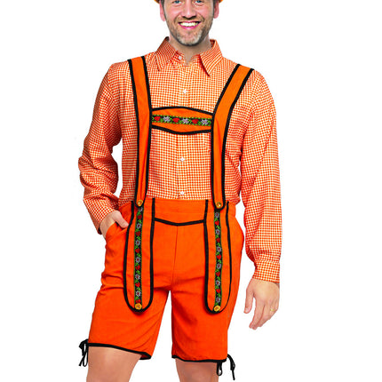 Pantaloncini arancioni Lederhosen da uomo Johann