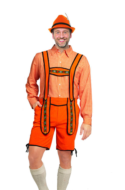 Pantaloncini arancioni Lederhosen da uomo Johann