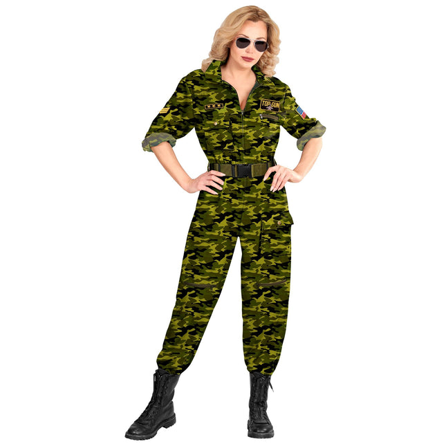 Costume da pilota donna verde
