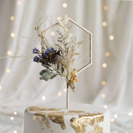 Cake topper Esagono di legno 24 cm