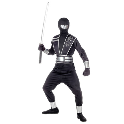 Tuta Ninja Nero Argento Ragazzo