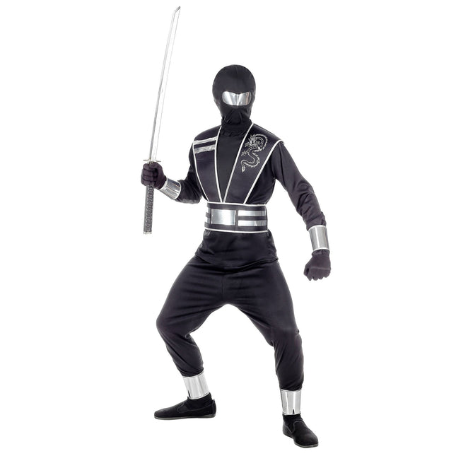 Tuta Ninja Nero Argento Ragazzo