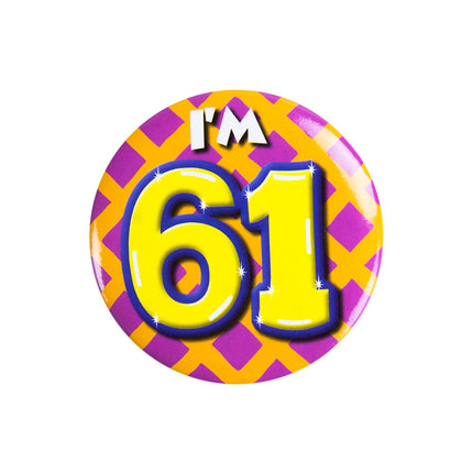 Ho 61 anni Pulsante 61 anni 5,5 cm