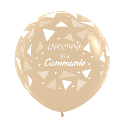Palloncini Congratulazioni per la Comunione Triangoli Sabbia Bianca 61cm 3 pezzi