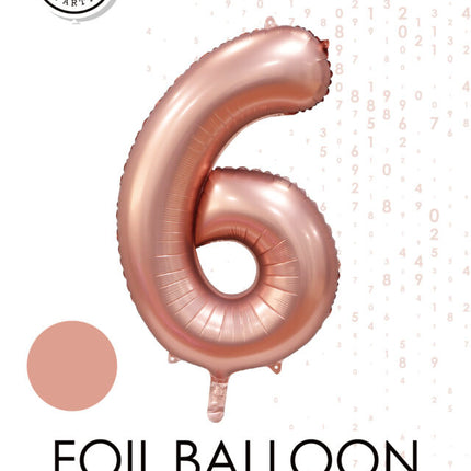 Palloncino con figura in oro rosa 6 anni lucido 86 cm