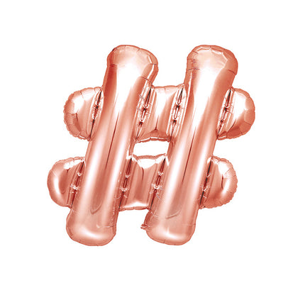 Palloncino in foil Lettera # Oro Rosa Vuoto 35cm