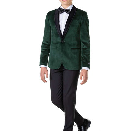 Blazer in velluto verde scuro da ragazzo <tc>OppoSuits</tc>